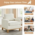 thumbnail image 2 of VANOMi Large Accent Chair, Modern Reading Chair, Bedroom Single Sofa Chair with Wood Legs, Upholstered Comfy Armchair for Living Room Office, White Boucle, 2 of 7