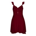 thumbnail image 3 of CAIXIA Bathrobes For Women Knit Elegant Satin Lace Trim Deep V Neck Padded Bust Suspender Nightdress for Women Comfortable Homewear Gown, 3 of 7