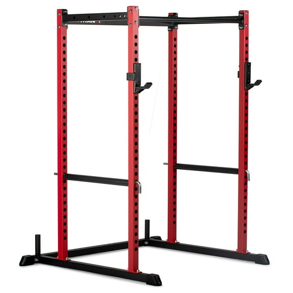 Titan Fitness T-2 Series Short 71" Red Power Rack, 850 LB Rackable Capacity