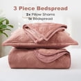 thumbnail image 5 of IR Imperial Rooms Velvet Quilt Set Bedspread Reversible King Size 3 Piece Pink Geometric 350GSM Ultra Soft Lightweight Washable Bedding, 5 of 9