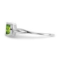 thumbnail image 4 of 14K White Gold Ring Band Birthstone (08) August Peridot Oval Green, 4 of 5