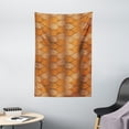 thumbnail image 1 of Leaves Tapestry, Artistic Autumn Nature Inspired Pattern with Ornate Fallen Leaves Print, Wall Hanging for Bedroom Living Room Dorm Decor, 40W X 60L Inches, Pale Caramel Ginger, by Ambesonne, 1 of 2