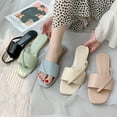 thumbnail image 2 of Summer Slippers, Women Sandals Flat Open Toe Summer Soft Sliders Sole Antislip Slippers for Beach, 2 of 3