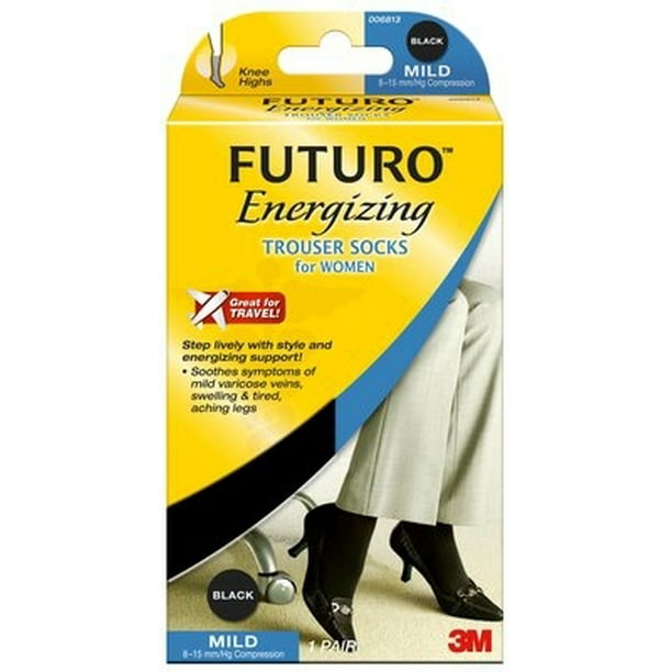 Compression Socks Futuro Energizing Black Large 1 Pair / Pair