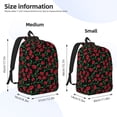thumbnail image 2 of Yiaed Cherry Print Print Laptop Backpack Travel Canvas Backpack Vintage Aesthetic Backpack for School Knapsack Backpack Backpack for School-Small, 2 of 5
