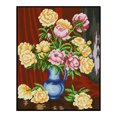 thumbnail image 1 of 14CT completo punto de cruz pintura al óleo flor estampada DIY bordado (36x44cm) Likrtyny Oficina Multiescena Multifunción, 1 of 9