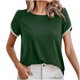 thumbnail image 1 of Top de cuello redondo de manga corta casual de color sólido de verano para mujer OAVQHLG3B Store  lin121212, 1 of 5