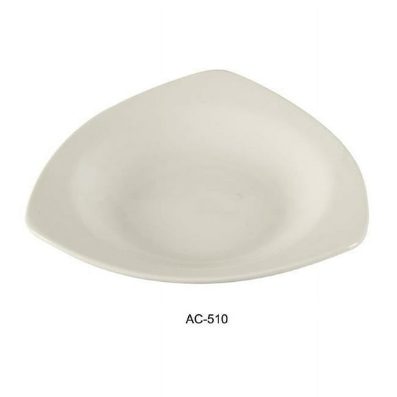 Yanco AC-510 10.5 in. ABCO Triangle Porcelain Pasta Bowl, Super White - 22 oz - Pack of 12