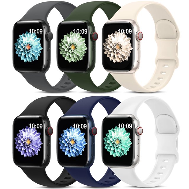 Bandas deportivas compatibles con el Apple Watch, paquete de 6 unidades AMSKY