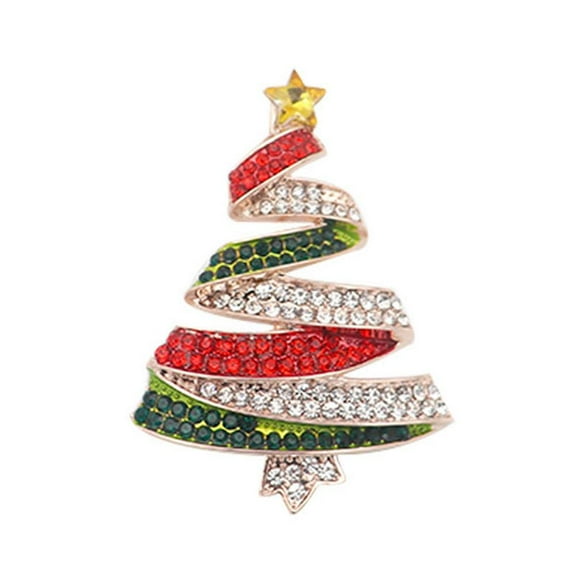 Vintage Christmas Tree Brooch Pin - Festive Holiday Ornament, 3*4.5cm