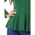 thumbnail image 5 of DARING DIVA Women's Long Sleeve Scoop Neck Top XS Dark Green, 5 of 6