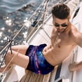 thumbnail image 2 of luoweisi Men's Beach Shorts Quick Dry Swim Trunks with Mesh Lining Galaxy 2XL, 2 of 5