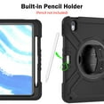 thumbnail image 5 of Dteck Case for iPad Air 11 inch 2025/2024,Heavy Duty Silicone Case 3-Layer Protection Shockproof Kickstand Cover with Pencil Holder/Hand Strap/Shoulder Strap for iPad Air 11-in. M3/M2,Black, 5 of 9