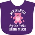 thumbnail image 3 of Inktastic My Auntie Loves Me Girls Bear Girls Baby Bib, 3 of 4
