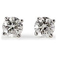 thumbnail image 2 of 1/4 Carat Lab Grown Diamond Stud Earrings in 14k White Gold Round (cttw, G-H, SI1-SI2) 4-Prong Basket, Push-backs by Diamond Wish, 2 of 3