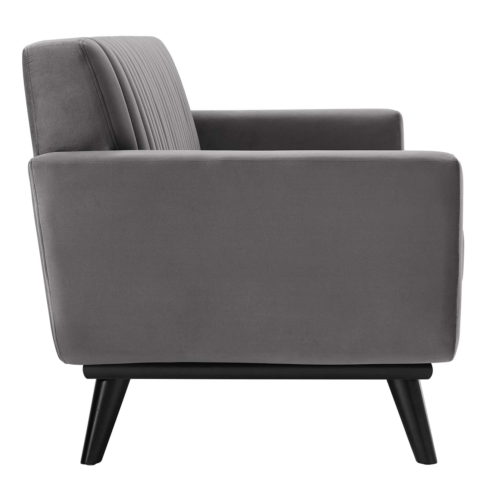Modway Engage Channel Tufted Performance Velvet Loveseat in Gray