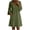 Green, variant on Cotton Linen V Neck 3/4 Sleeve Flared Ruffle Hem Loose A Line Mini Dress for Women 2026 Summer Beach Casual Solid