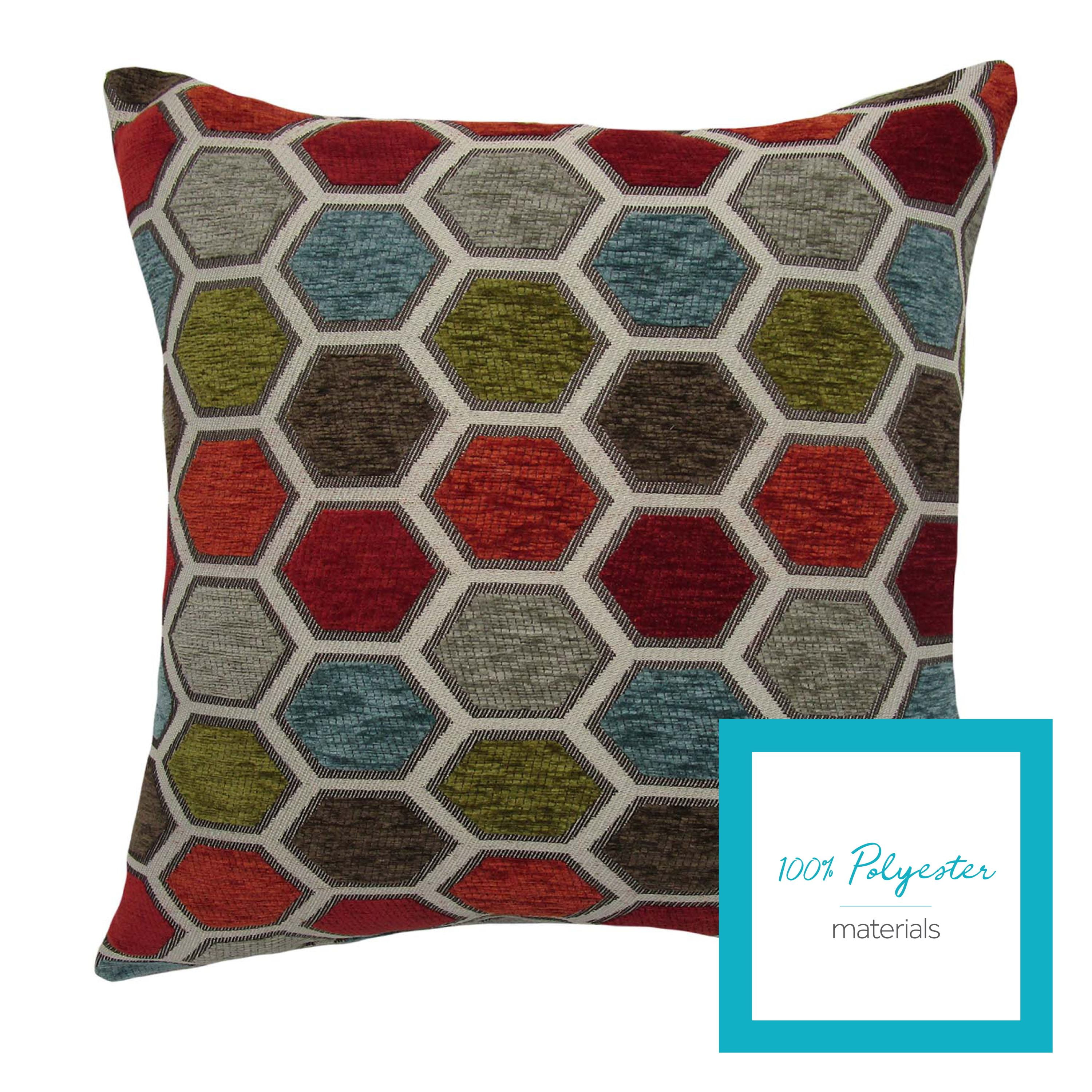 Better Homes & Gardens Multi Hexagon Decorative Throw Pillow, 18" x 18", Multi