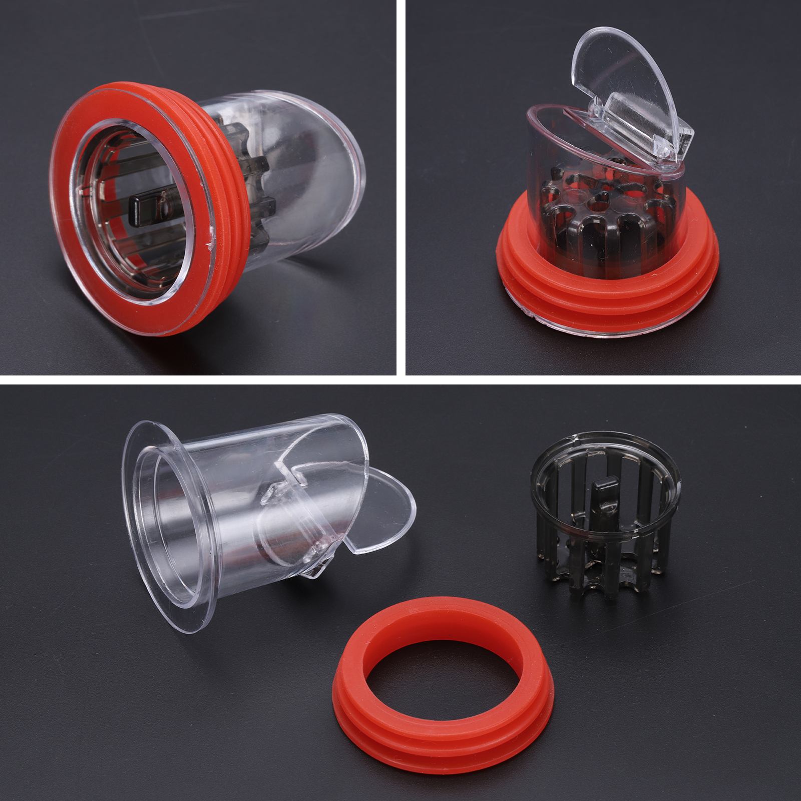 Unique Bargains Odor Proof Backflow One-Way Preventer Floor Drain Red 1.3"-1.8" 2Pcs