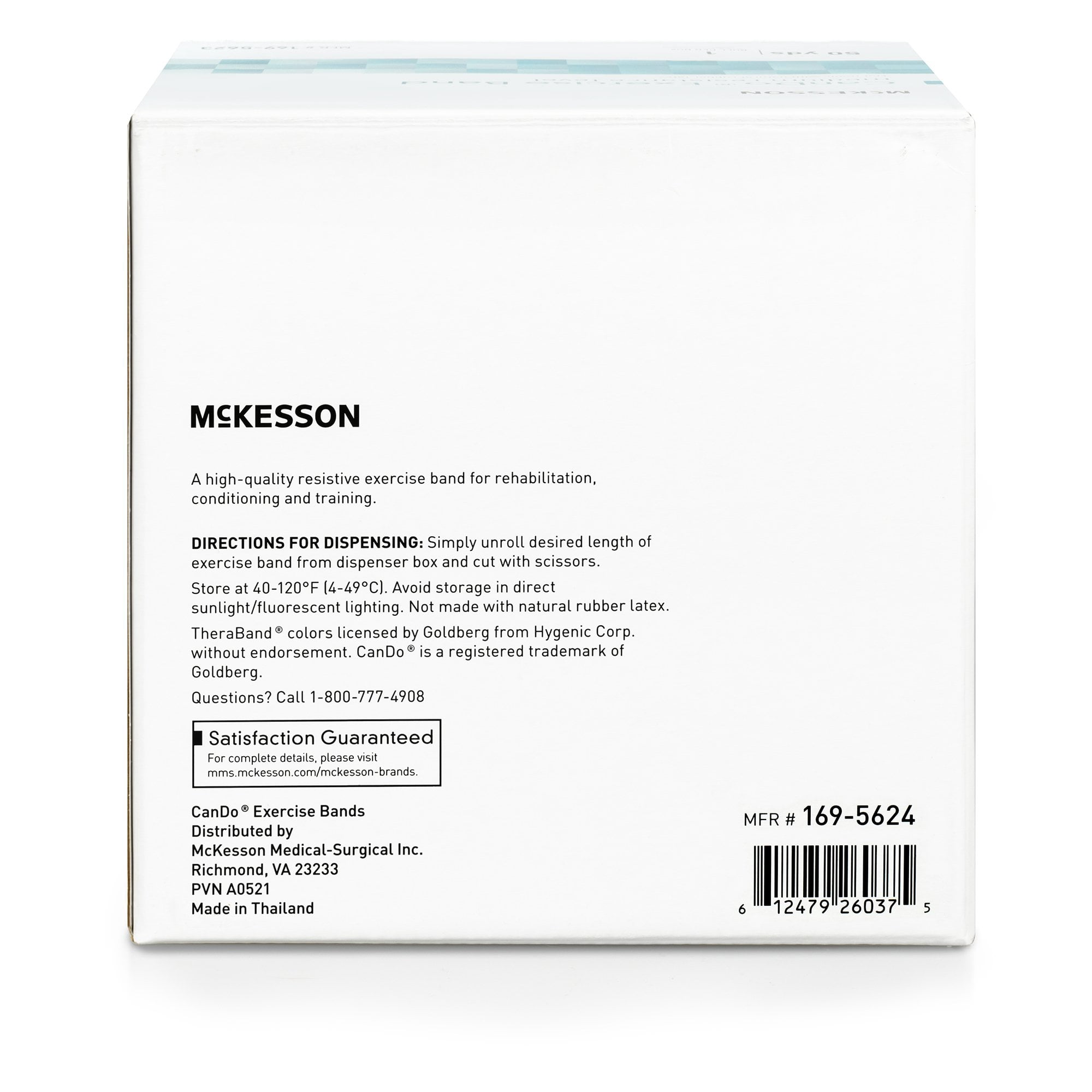 McKesson CanDo Exercise Resistance Band Blue Heavy Resistance 5" x 50 Yd. 169-5624, 1 Each