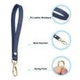 thumbnail image 4 of Unique Bargains PU Leather Keychain, 2 Pack Key Holder Keyring Strap with Metal Gold Key Ring Lock for Wallet Purse, Dark Blue, 4 of 6