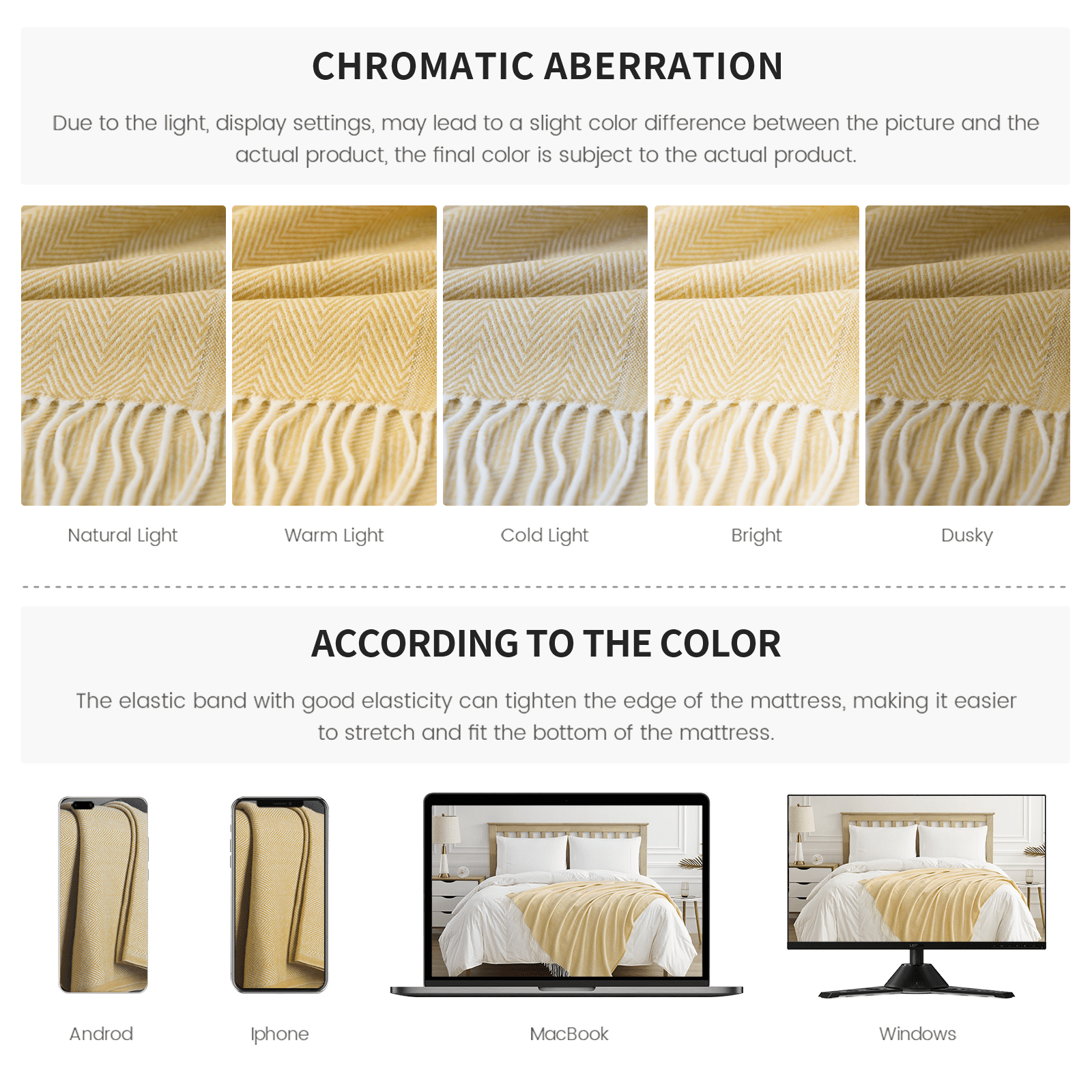 Bourina Herringbone Throw Blanket 50"x 60"- Soft and Lightweight for Couch, Bed, Adult,Yellow