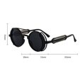 thumbnail image 3 of Gafas de sol redondas polarizadas con marco de metal, lentes circulares de colores, gafas de sol UV401 unisex góticas para verano, para exteriores, para playa, marco blanco, película azul, 3 of 3