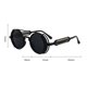 thumbnail image 3 of Gafas de sol redondas polarizadas con marco de metal, lentes circulares de colores, gafas de sol UV400 unisex góticas para verano, exteriores, playa, marco negro, película roja, 3 of 3