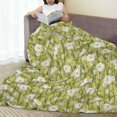 thumbnail image 6 of Honeii Daisies Flowers Print Fleece Blanket - Throw Blanket for Bed, Sofa, Couch, Camping, and Travel , Microplush Ultra Soft Warm Blanket-80"x60", 6 of 7