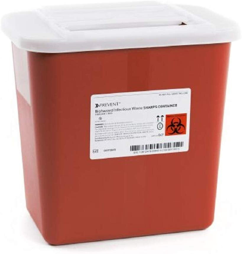 AMZ Supply Pack of 20 Red Sharps Container with Biohazard Symbol 10.25H ...