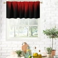 thumbnail image 2 of Red and Black Window Curtain Small Ombre Burgundy Boho Pattern Simple Gradient Design Fabric Living Room Bedroom Window Drape Treatment Valance, 52" W x 18" L, Modern, 2 of 6