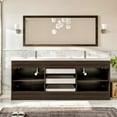 thumbnail image 4 of Eviva Lugano 84" Gray Oak Modern Double Sink Bathroom Vanity w/ White Integrated Top, 4 of 7