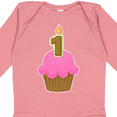 thumbnail image 4 of Inktastic Pink 1st Birthday Cupcake Girls Long Sleeve Baby Bodysuit, 4 of 5