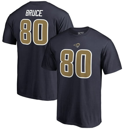 Stainless Steel St Louis Rams Football Isaac Bruce St. Louis Rams NFL Pro Line by Fanatics Branded Retired Player Authentic Stack Name & Number T-Shirt - Navy ()
