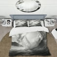thumbnail image 2 of Designart "Wave Photo Monochrome Oceanic Beauty I" Nautical & Beach Bedding Covert Set - Coastal Beach Grey Coastal Bed Set With 1 Sham, 2 of 6