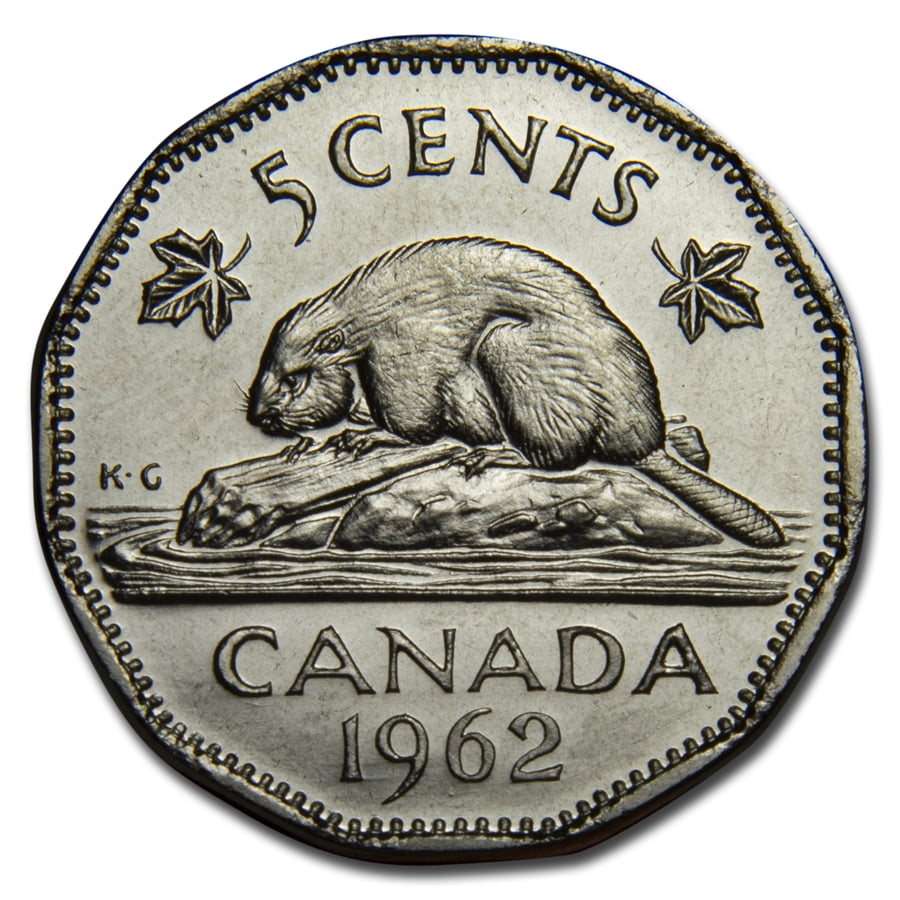 1962 Canada Nickel 5 Cents BU/Prooflike - Walmart.com