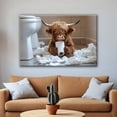 thumbnail image 2 of Highland Cattle Sitting on The Bathroom Floor with Toilet Paper in Mouth3 Ready-To-Hang Framed Wall Art with Rich Colors And Textured Finish - Perfect Birthday Gift for Bedroom, Office, Living Room,, 2 of 7