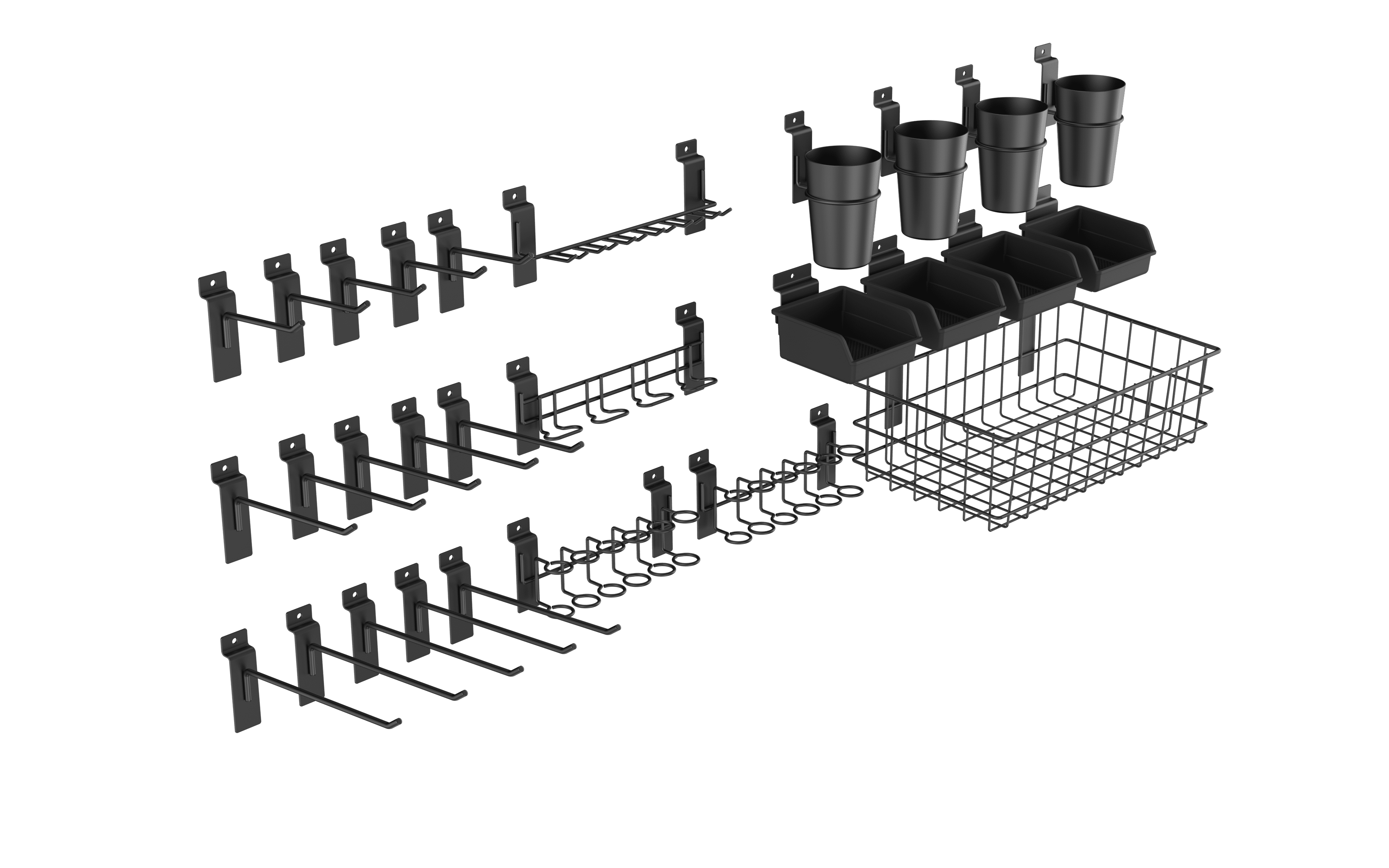Hyper Tough 28-Piece Slatwall Accessories Organizer Kit for Garages, Workshops, and Utility Space