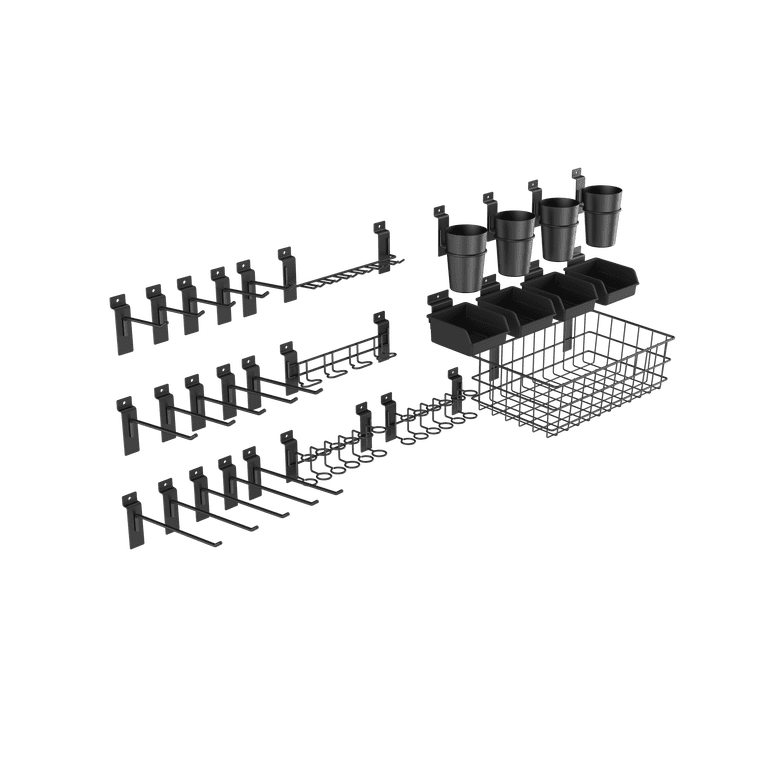 AutoNix 3-H Slatwall Accessories 18 Pack,Slatwall Hooks & Hangers Multi Sizes Slat Wall