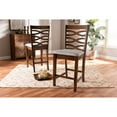 thumbnail image 6 of Baxton Studio Lanier Modern and Contemporary Grey Fabric Upholstered Walnut Brown Finished 2-Piece Wood Counter Height, 6 of 7