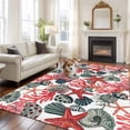 thumbnail image 3 of Summer Marine Life Washable Living Room Rugs 6'x9', Watercolor Starfish Coral Shell Low Pile Throw Large Area Rug Non-Slip Sturdy Edge Binding Carpet for Dining Room Kitchen Office, 3 of 9