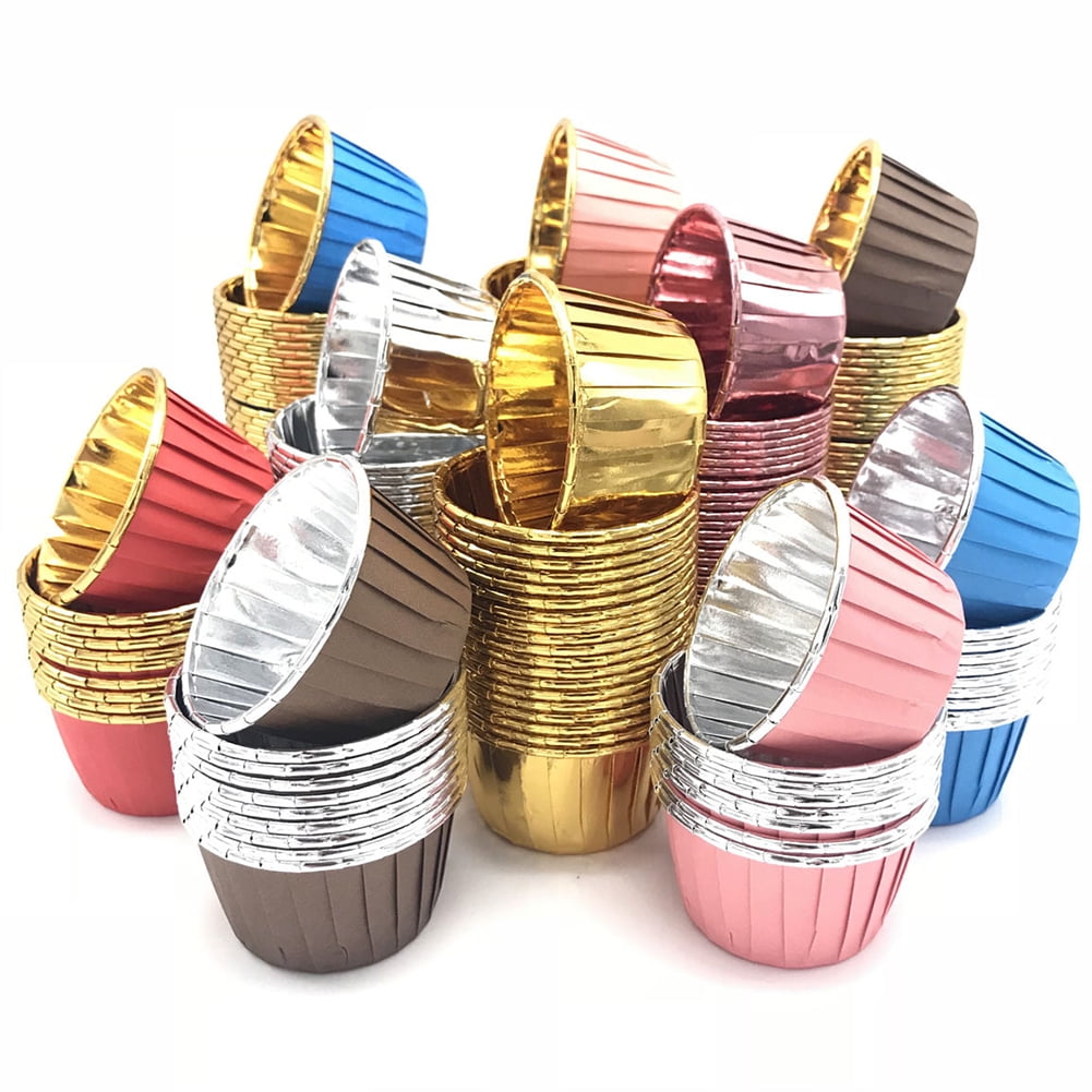 STANDARD Foil Cupcake Liners / Baking Cups – 50 ct WHITE – Cake
