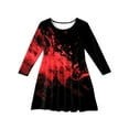thumbnail image 5 of Abcomgle Girls Long Sleeve Dresses 7-8 Bl*oody Splatter Halloween T Shirt Dresses for Girls Cute A-Line Long Sleeve Dress Outfits Holiday Crewneck Swing Dress Clothes for Girls,3-4 Years, 5 of 5
