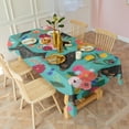 thumbnail image 3 of Doberman Dog Pattern with Pioneer Flower Rectangle Tablecloth 60"x120",Waterproof Polyester Rectangle Table Cloth, Wipeable Spillproof Polyester Tablecloth for Dining, Camping, Indoor and Outdoor, 3 of 6