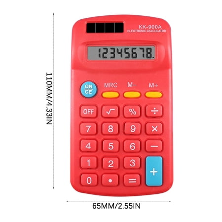 WLAGOOD Mini Calculator 8 Digit Desktop Basic Standard Pocket Calculator with Solar Battery Dual Power Portable LCD Display for Home office 4.3 x 2.6 Inch