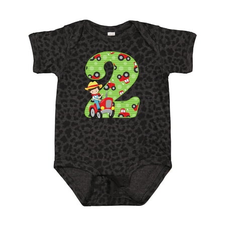 

Inktastic Tractor Boy 2nd Birthday Gift Baby Boy Bodysuit