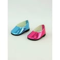 thumbnail image 2 of 2 pack of Metallic Flats: Pink and Teal For 18 Inch Doll | American Fashion World, 2 of 5