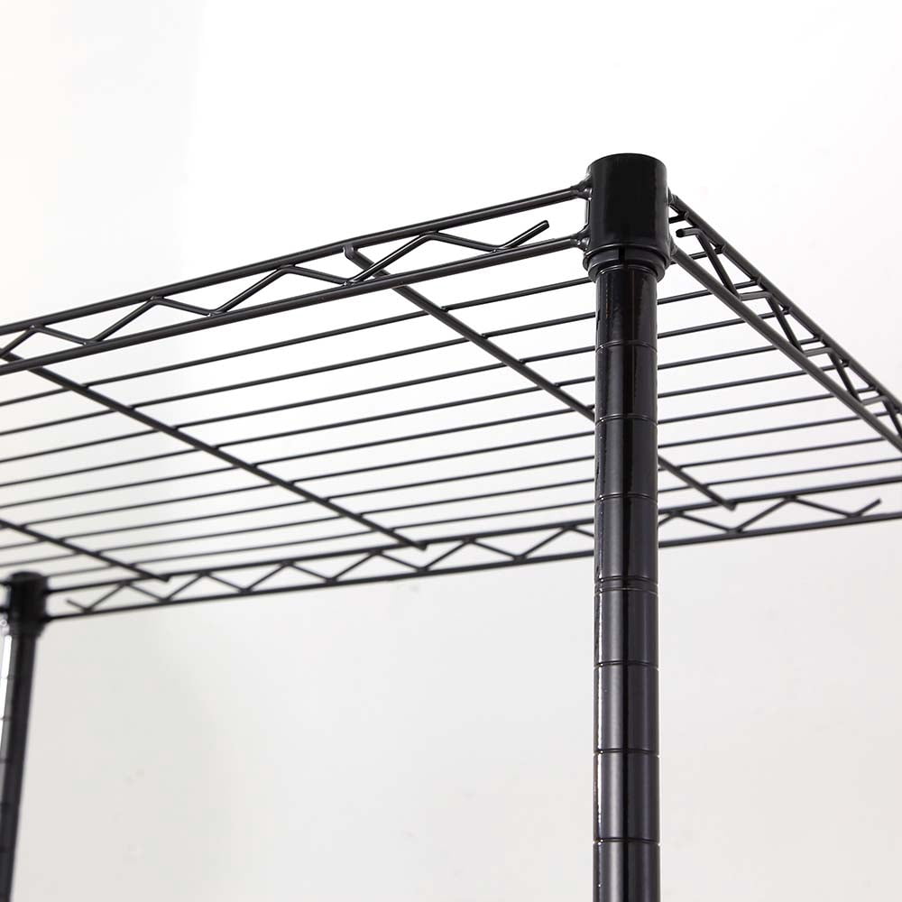 4 tier black coating shelving unit 14x24x53in