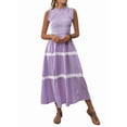 thumbnail image 3 of Women'S Summer Long Dress Casual Boho Striped Sleeveless Smocked Tiered Ruffle Sundress L, 3 of 9