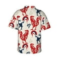 thumbnail image 4 of Xecao Roosters print Hawaiian shirt - a stylish short-sleeve button-down for men, perfect for casual beach and tropical outings., 4 of 9